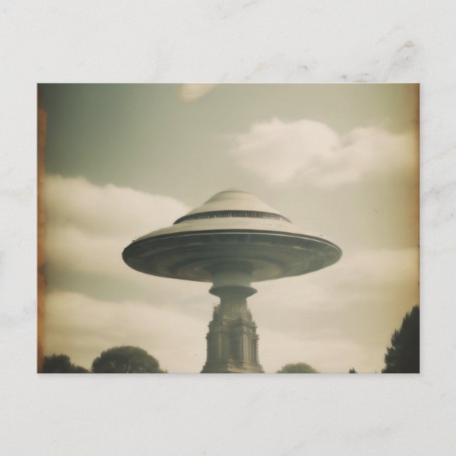 Mysteriöses UFO Postkarte (Vorderseite)