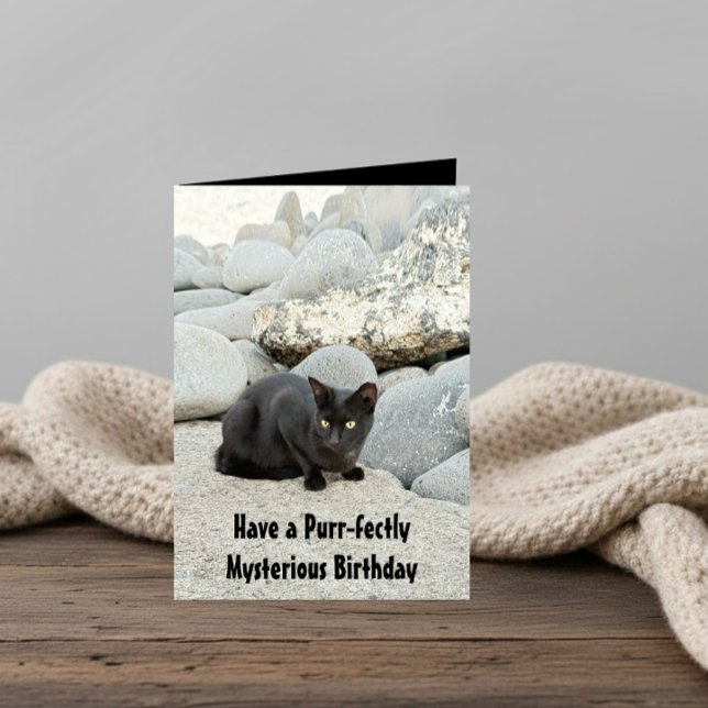 Mysterious black birthday cat karte (Von Creator hochgeladen)