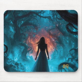 Mysterious Dreamlike Enchanted Dark Magical.Forest Mousepad