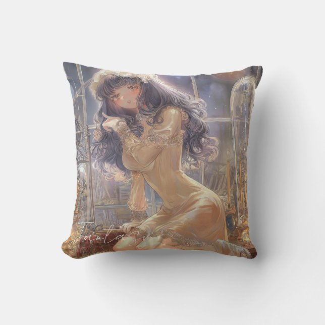 Mysterious Fantasy Girl - Gothic Art Aesthetic Kissen (Vorderseite)