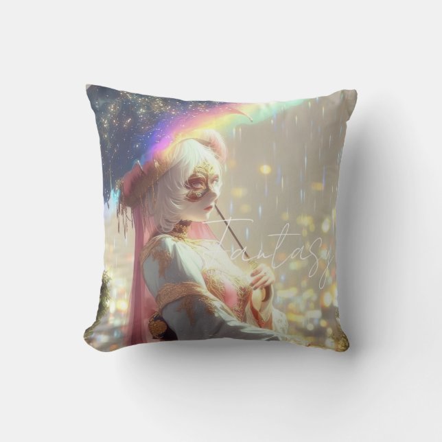 Mysterious Fantasy Girl - Ocean Art Aesthetic Kissen (Vorderseite)