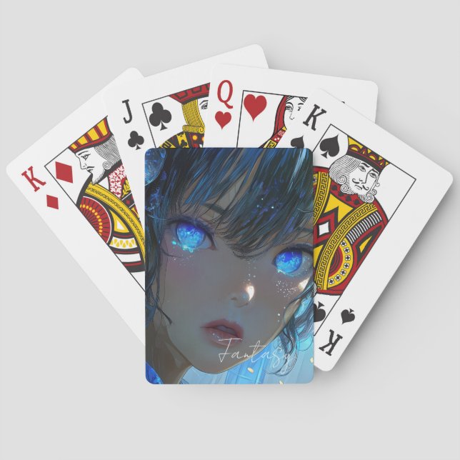 Mysterious Fantasy Girl - Ocean Art Aesthetic Spielkarten (Rückseite)