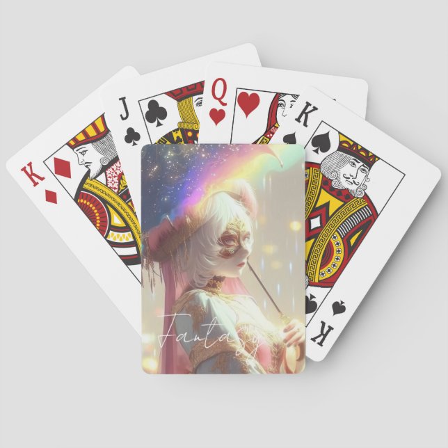 Mysterious Fantasy Girl - Ocean Art Aesthetic Spielkarten (Rückseite)