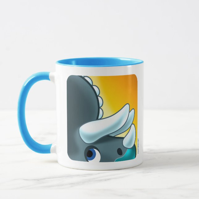 MYSTERIOUS HORNED DINOSAUR von Jeff Willis Art Tasse (Links)
