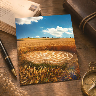 Mysterious Kornkreis UFO Golden Weizenfeld Postkarte