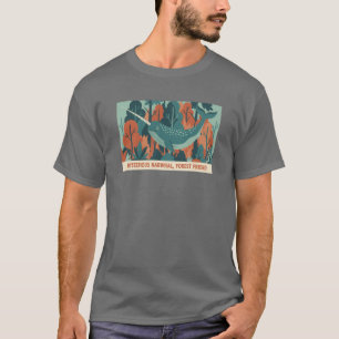 Mysterious Narwhal Forest Friend Retro-Grafik T-Shirt