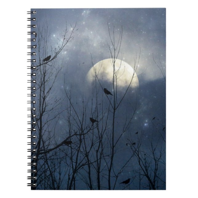 Mysterious Night Of The Stars And Crows Notizblock (Vorderseite)