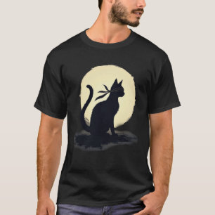 Mysterious Ninja-Katze Silhouette T-Shirt