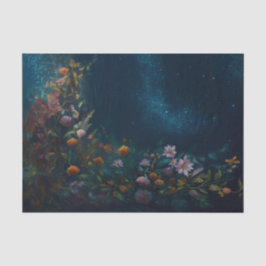 Mysterious Twilight, Moth Floral Companion Seidenpapier