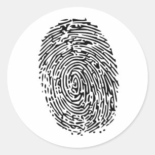 Mystery Black Fingerprint Runder Aufkleber