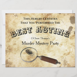 Mystery Certificate - Birthday Mord