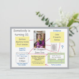 Mystery Crime Solvabilité Preuve Board Invitation