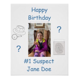 Mystery Crime Solving Evidence Board Geburtstag Poster