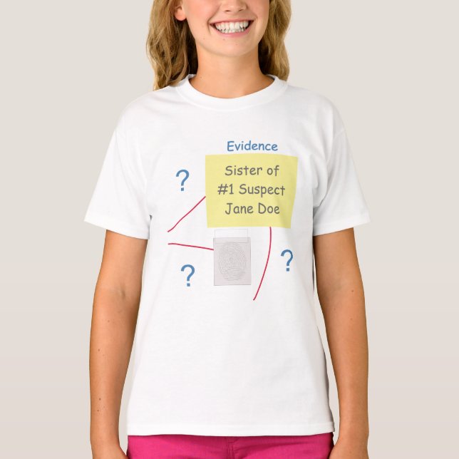 Mystery Crime Solving Evidence Board Schwester T-Shirt (Vorderseite)