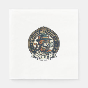 Mystery Detective Cat Cat Grafik T-Shirt Art - Mys Serviette