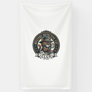Mystery Detective Cat Cat Grafik T-Shirt Kunst - M Banner