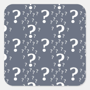 Mystery-Fragezeichen Rätsel blau-grau Quadratischer Aufkleber