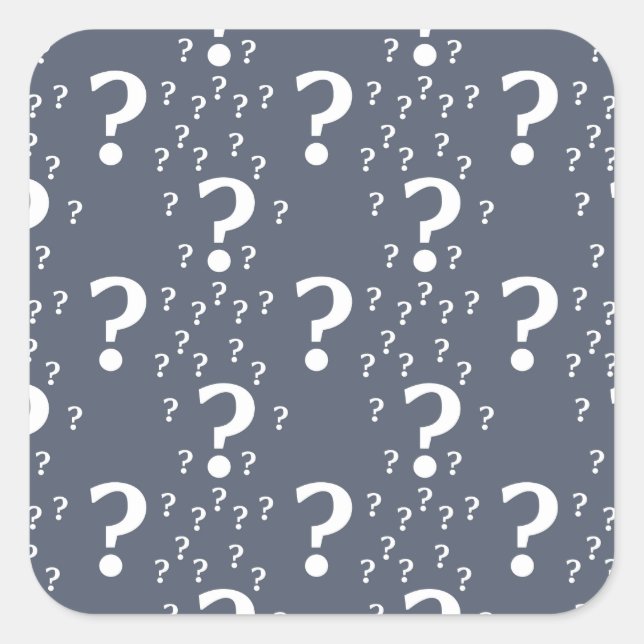 Mystery-Fragezeichen Rätsel blau-grau Quadratischer Aufkleber (Vorderseite)