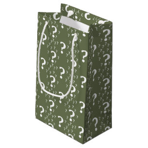 Mystery-Fragezeichen Rätsel olivgrün Kleine Geschenktüte