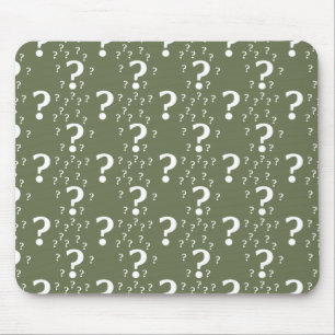 Mystery-Fragezeichen Rätsel olivgrün Mousepad