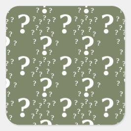 Mystery-Fragezeichen Rätsel olivgrün Quadratischer Aufkleber