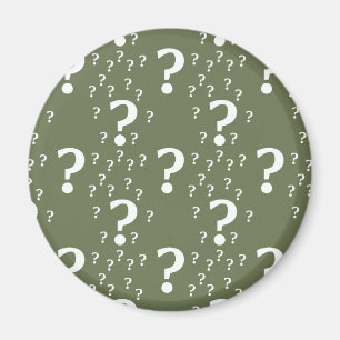 Mystery-Fragezeichen-Rätsel-Puzzle Olivgrün Magnet