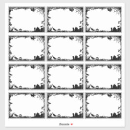 Mystery Halloween Black and White Stickers Frames Aufkleber