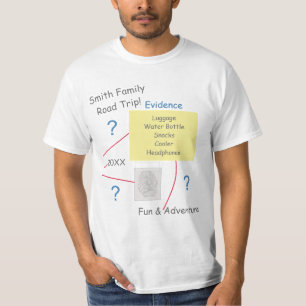 Mystery-Krimi-Ermittlungs-Beweismittel-Board-Straß T-Shirt