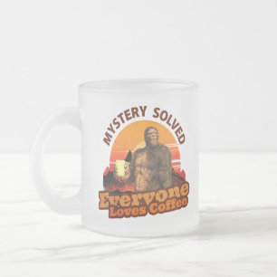 Mystery löste alle Lieben Kaffee Funny Bigfoot Mattglastasse