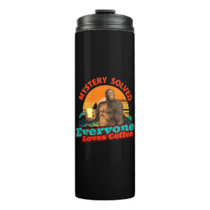 Mystery löste alle Lieben Kaffee Funny Bigfoot Thermosbecher