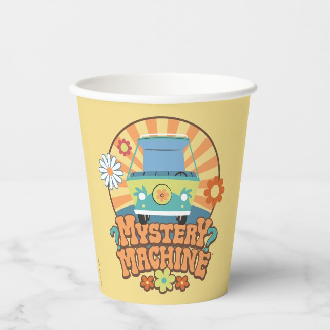 Mystery Machine Van Floral Graphic Pappbecher (Vorderseite)