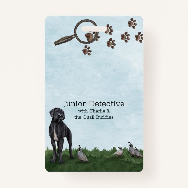Mystery Solving Junior Detective name Abzeichen Ausweis (Vorderseite)