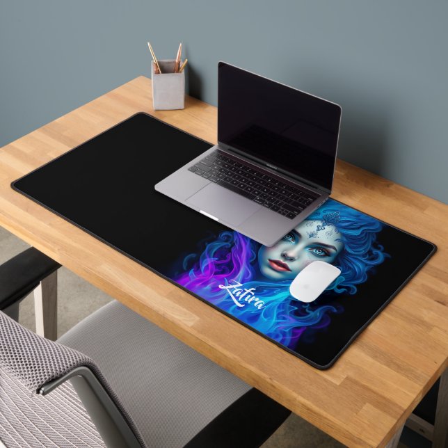Mystery Woman Emerging from Blue & Purple Flames (Bureau 2)