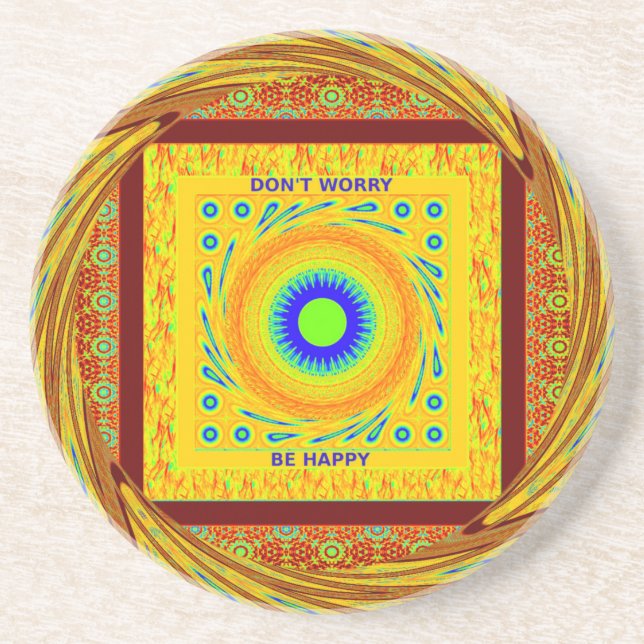 Mystic African Eye Wall Art: Ein Cyan-Blick Getränkeuntersetzer (Vorne)