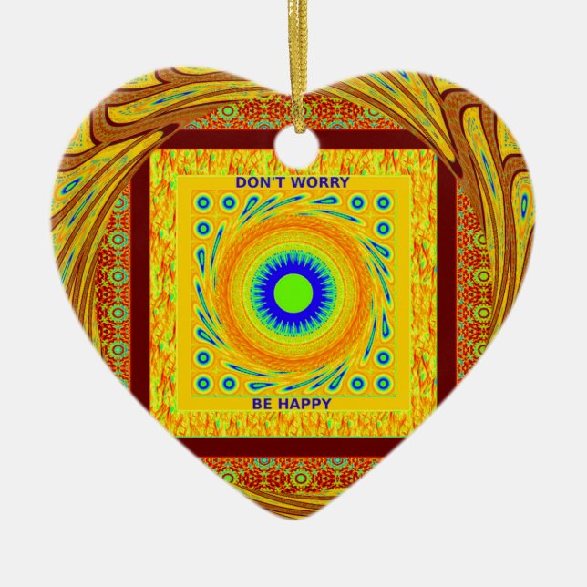 Mystic African Eye Wall Art: Ein Cyan-Blick Keramik Ornament (Vorne)