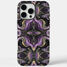 Mystic Amethyst Marble | Dunkles Fluid Gold Design iPhone 16 Pro Max Hülle