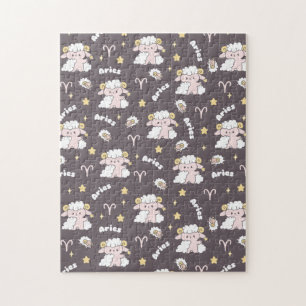 Mystic Aries Zodiac Night Bunny und Ram