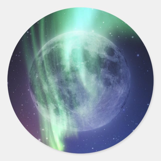 Mystic Beautiful hell Big Blue Mond Runder Aufkleber (Vorderseite)