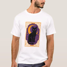 Mystic Black Cat Halloween Poster | Gothic Moon De