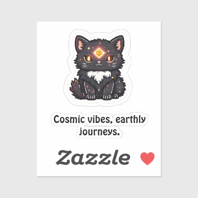 Mystic Black Cat Sticker  (Feuille)