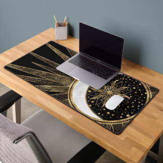 Mystic Black Gold Sun Moon Mandala