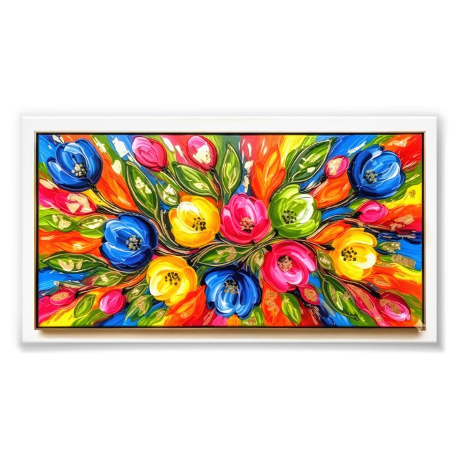 "Mystic Bloom Burst - Vibranding Abstrakte Blumenk Fotodruck (Vorne)