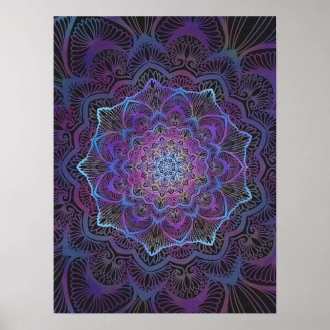 Mystic Bloom Mandala Poster (Vorne)