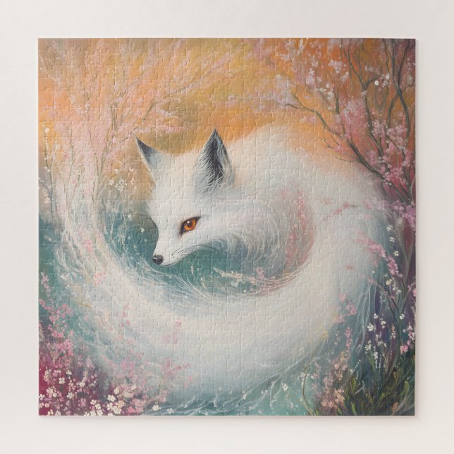 Mystic Bloom Spring Fox Watercolor (Vertikal)