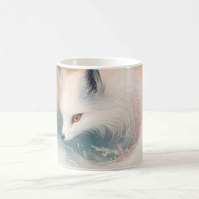 Mystic Bloom Spring Fox Watercolor Kaffeetasse (Mittel)