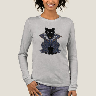 Mystic Blue Batik-Katzenkönigin-Grafik-T-Shirt Tri-Blend Shirt