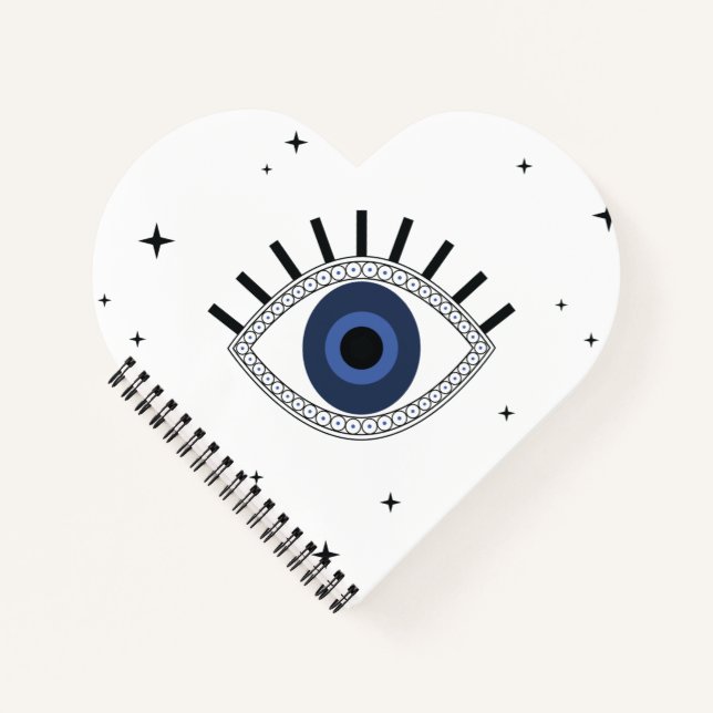 Mystic blue eye und stars magisches Design, böse A Notizbuch (Vorderseite)
