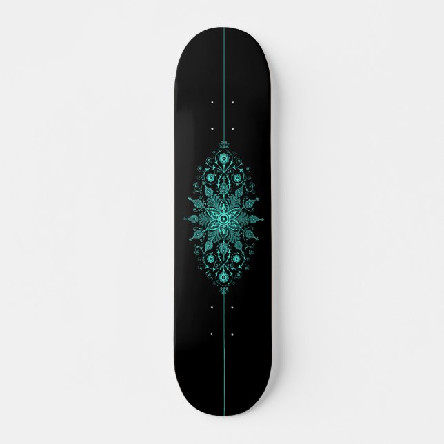 Mystic Blue Glow Intense Muster Graphic Skateboard (Vorne)