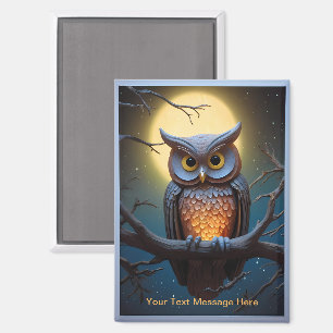 Mystic Blue Owl Magnet