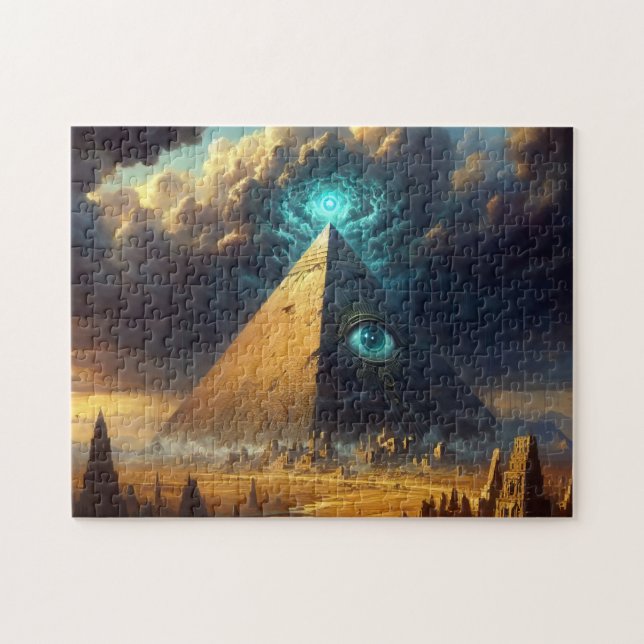 Mystic Blue Pyramide Art (Horizontal)